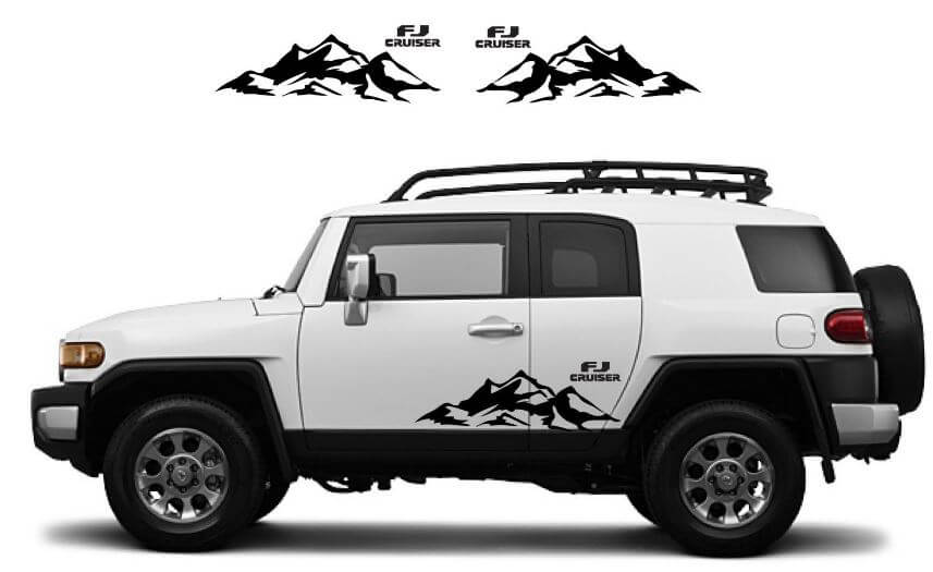 Mountain Range Door Side Vinyl Decal Kit for Toyota FJ Cruiser