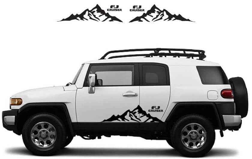 Mountain & FJ Logo Side Vinyl Decal Kit for Toyota FJ Cruiser