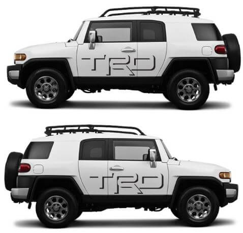TRD-Style Shadow Side Door Vinyl Decal Set for Toyota FJ Cruiser