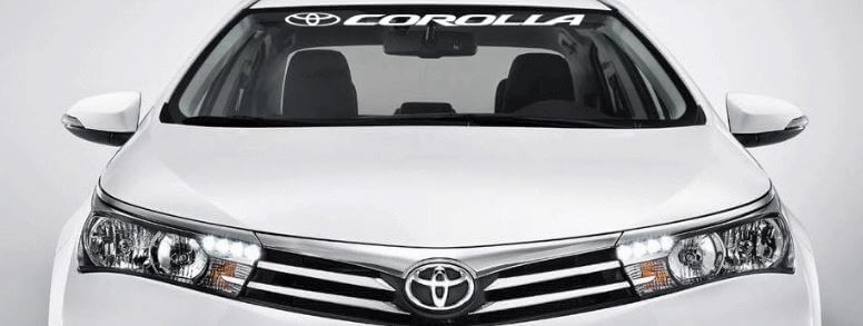 Corolla Windshield Banner Vinyl Decal for Toyota Corolla