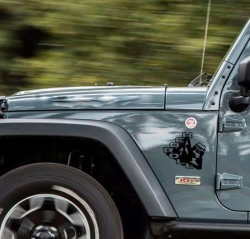 Pair Rock n ROLL Badge vinyl decal sticker (fits to wrangler rubicon)