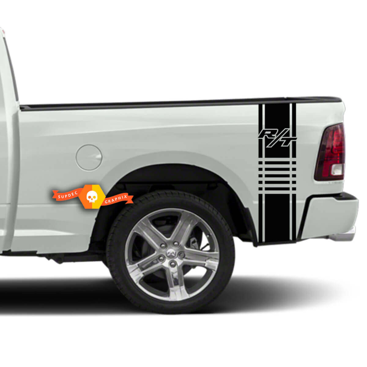 R/T Style Bedside Racing Stripe Vinyl Decals for Dodge Ram Truck