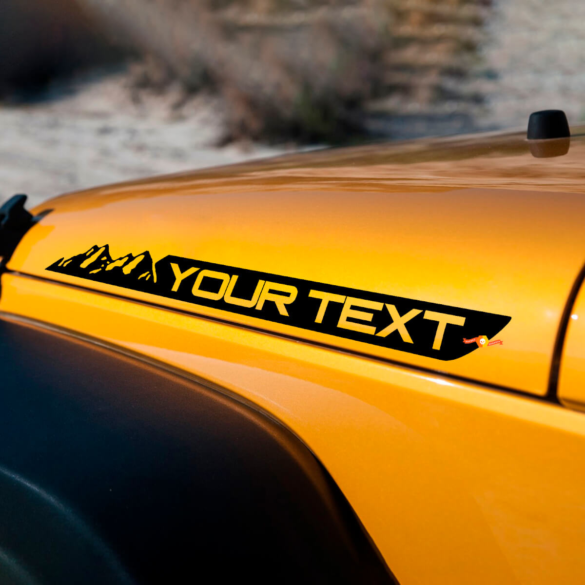 Mountain Style with Custom Text Hood Vinyl Decal Sticker for Jeep Wrangler