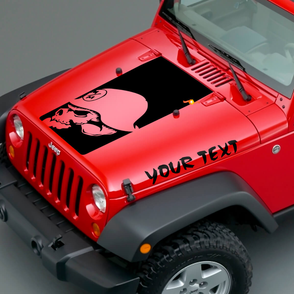 Blackout Metal Mulisha Head Vinyl Decals for Jeep Wrangler JK JKU LJ