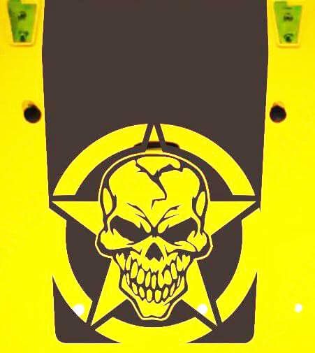 Military Skull Star Hood Vinyl Decal for Jeep Wrangler JK JKU TJ LJ