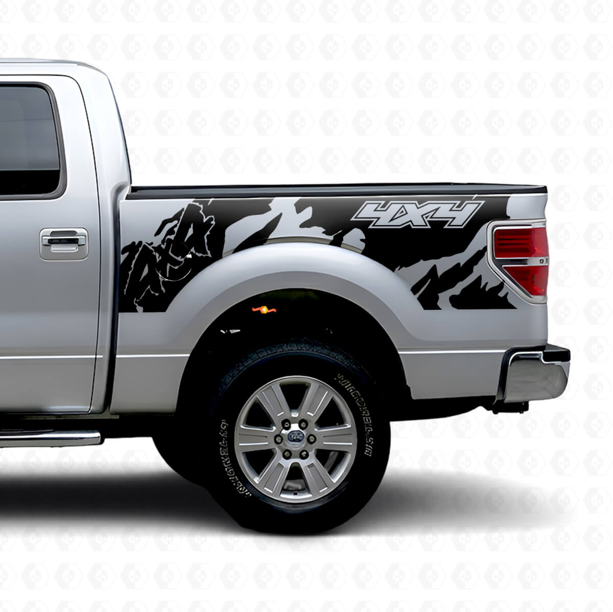 4x4 Off Road Style Rear Side Vinyl Decal for Musclecar truck 2010-2020
