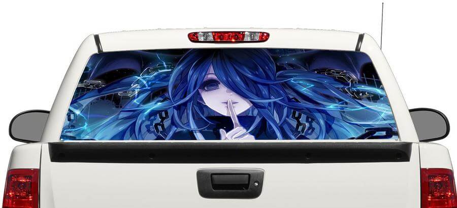 Anime Girl Cartoon Rear Window Decal Sticker Pick-up Truck SUV Car 4