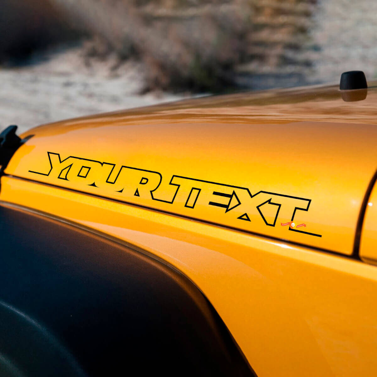 Lettering Hood Side Vinyl Decal Set for Jeep Wrangler Rubicon Sahara