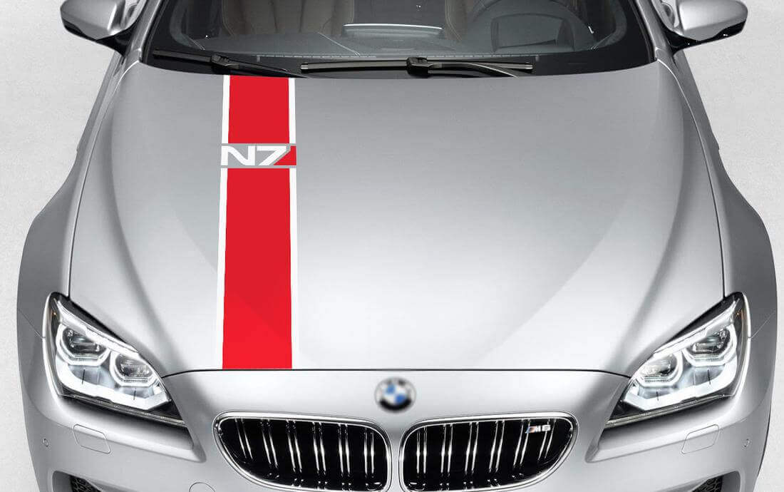 Mass Effect N7 Inspired Hood Stripe Vinyl Decal for Cars