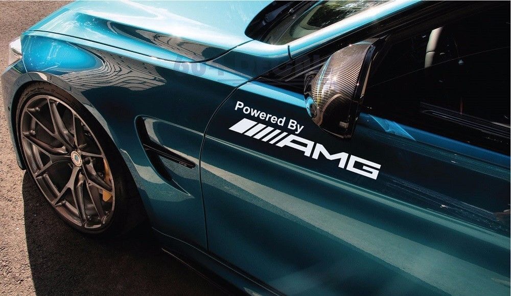 Powered by AMG Style Side Fender Vinyl Decal Set for Mercedes-Benz 