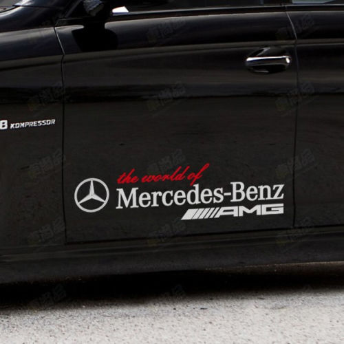 Pair the World of Mercedes Benz AMG Vinyl Car Auto Logo Decal Sticker