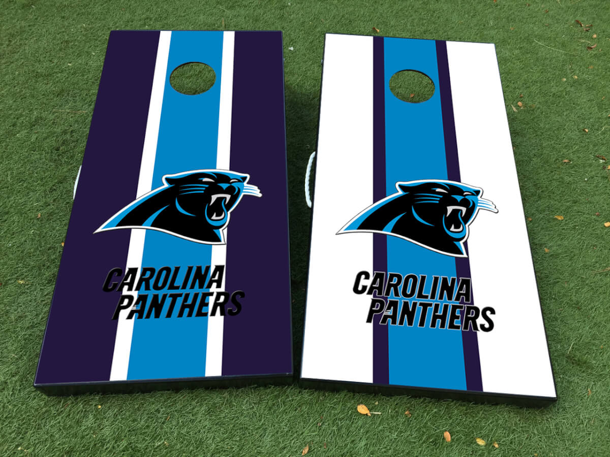 Carolina Panthers Cornhole Board Vinyl Wrap Decal Set