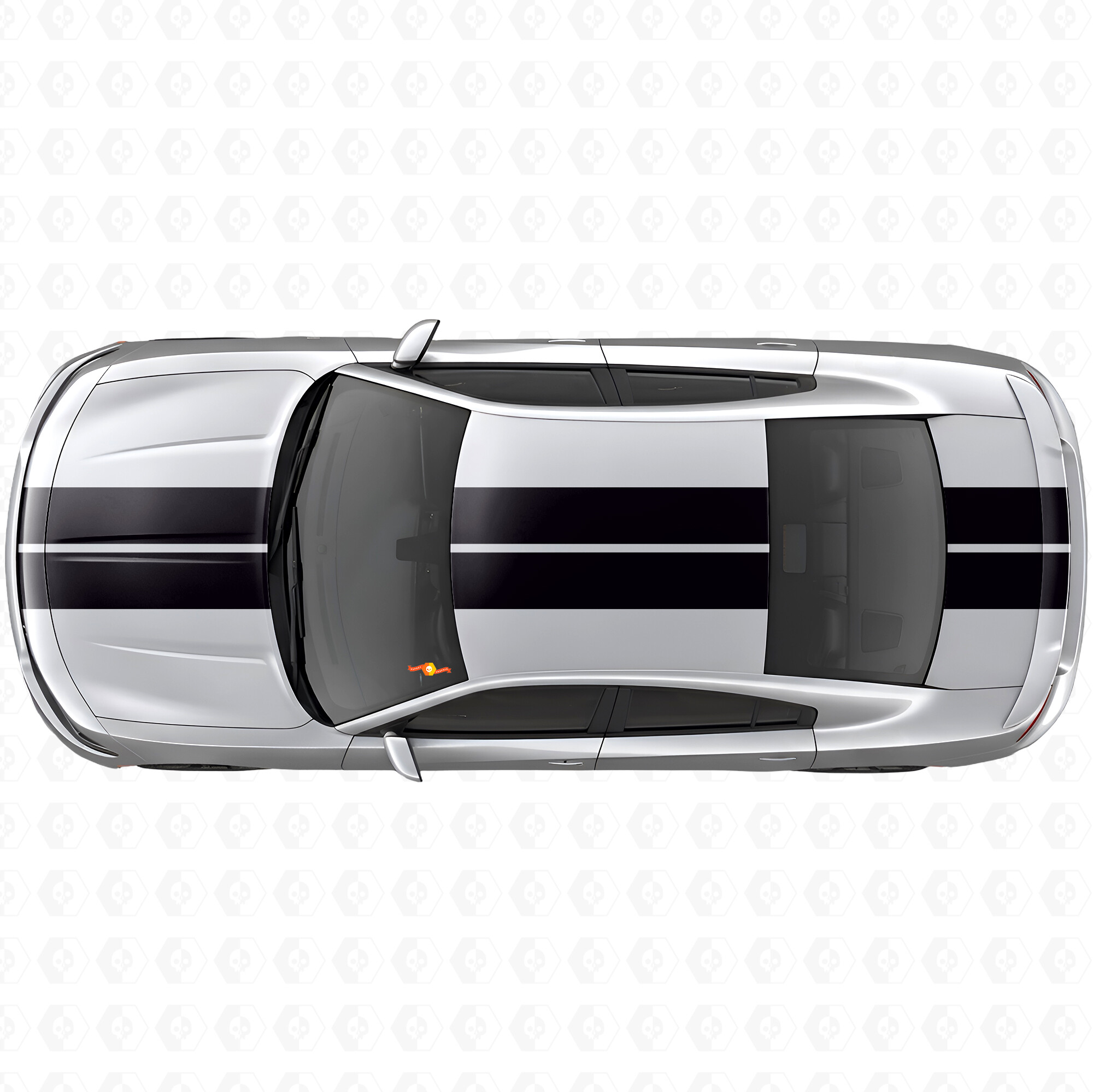 Dual Stripes Hood Roof Trunk Vinyl Decal Sticker for Dodge Charger