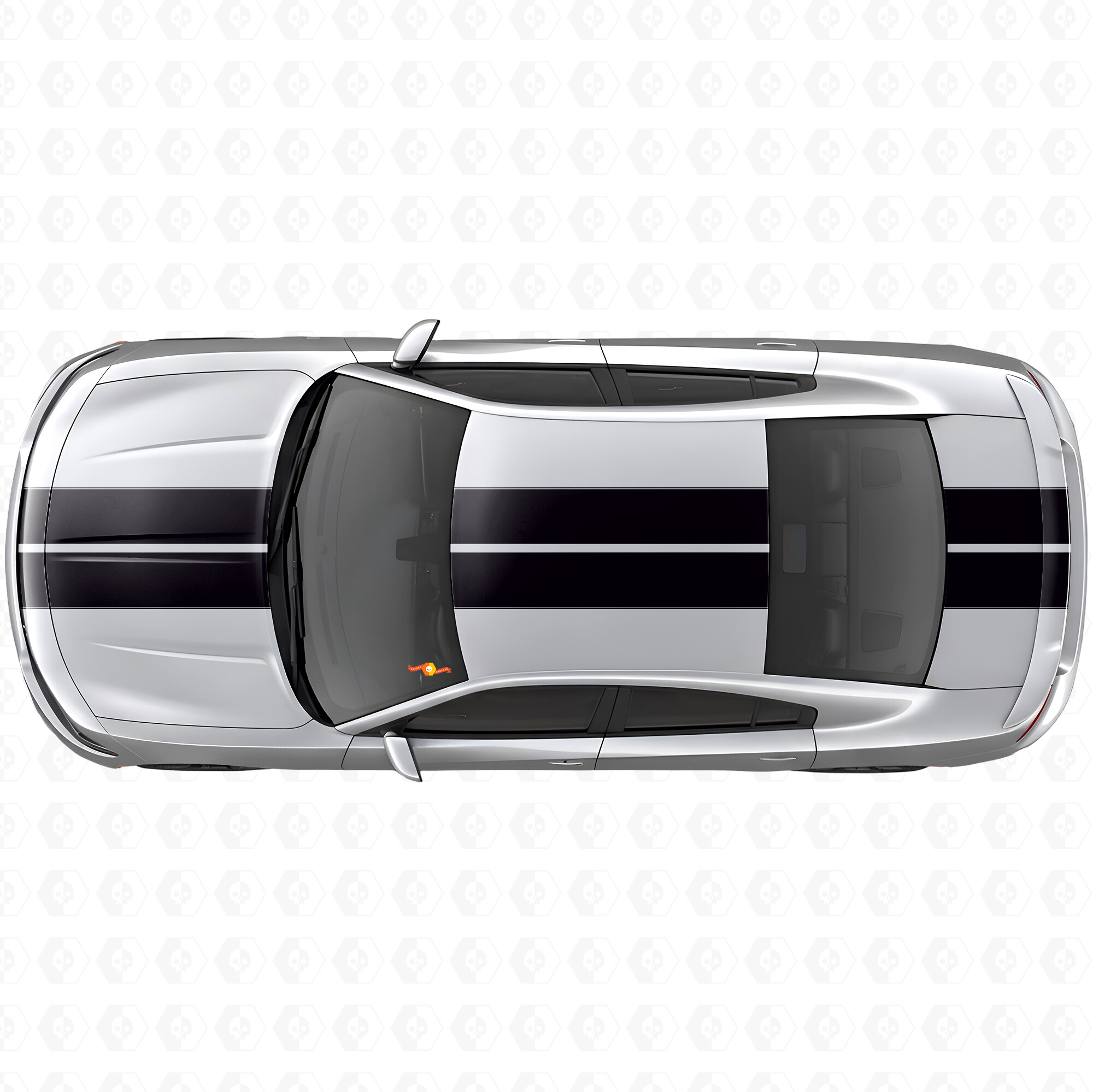 Dual Racing Stripes Hood Roof Trunk Vinyl Decal Sticker for Dodge Charger