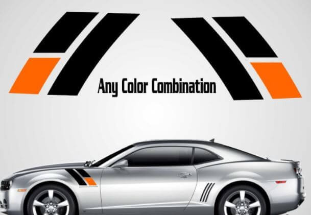 2010 2011 2012 2013 2014  - 2020 45th Anniversary Chevy Camaro SS Fender Stripes Sticker Decal 2