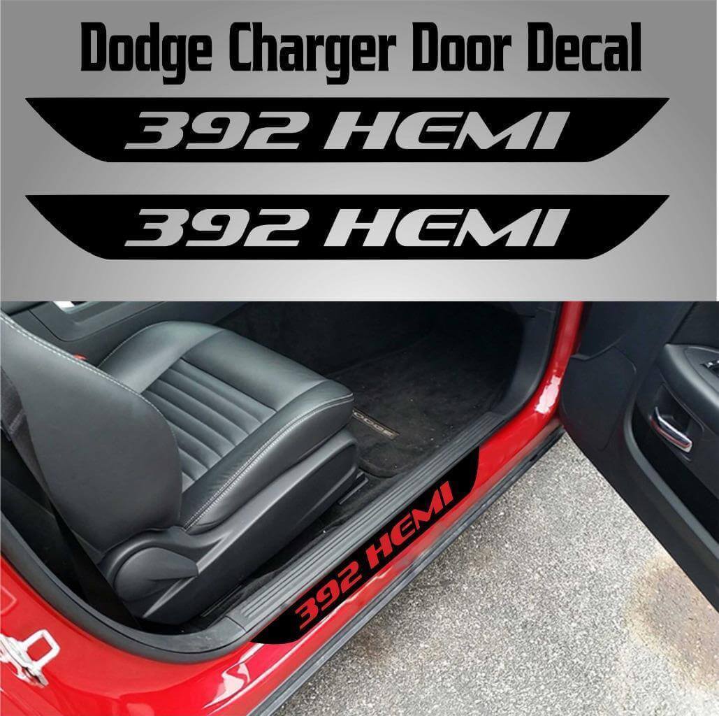 392 HEMI SRT Door Sill Vinyl Decal Stickers for Dodge Charger 2015-2017
