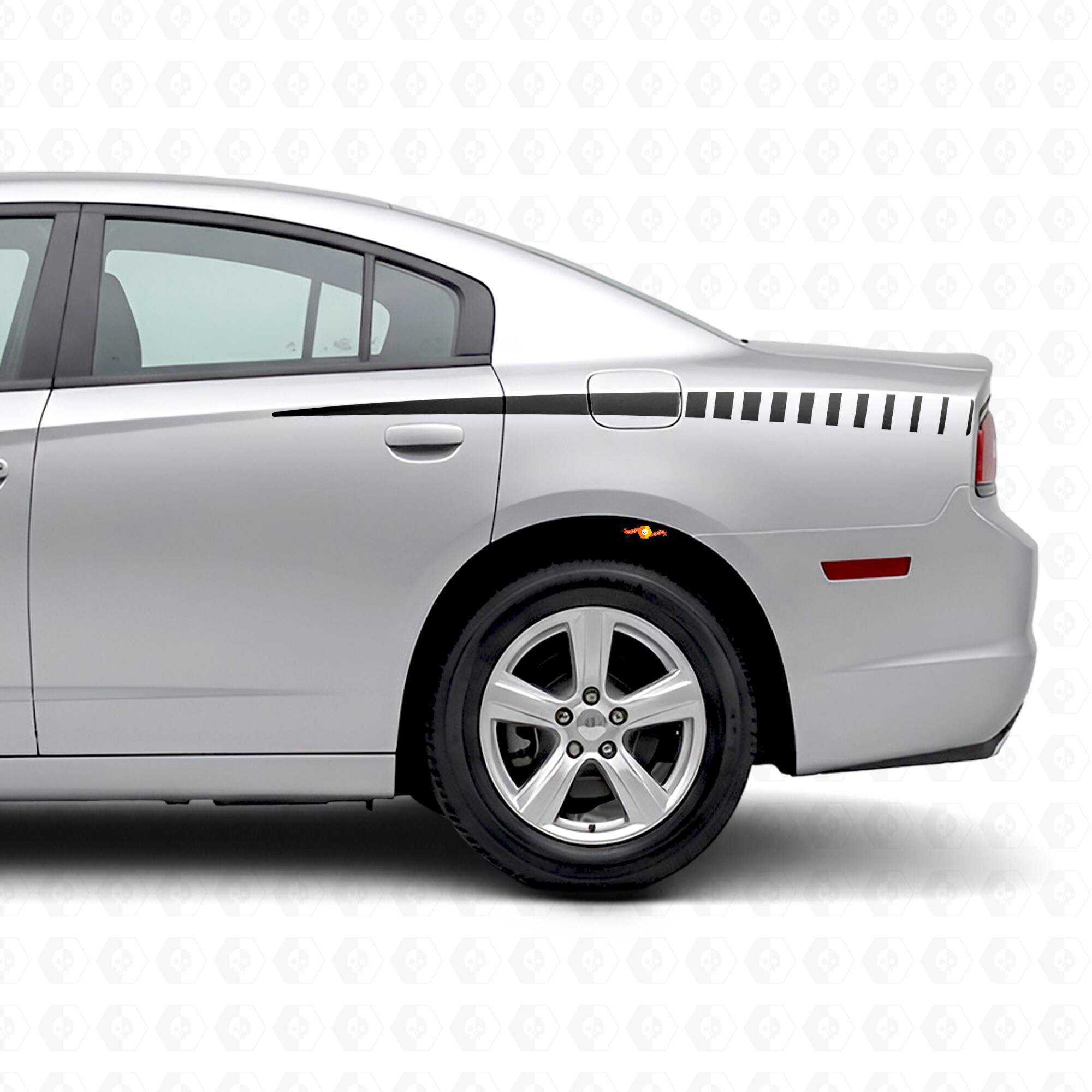 Tapering Strobe Stripes Side Vinyl Decal Sticker for Dodge Charger 2011-2014