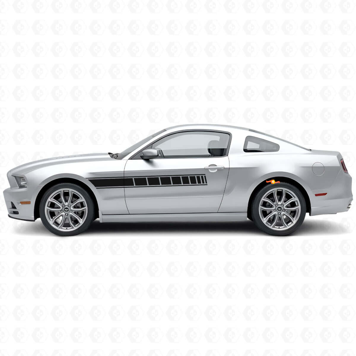 Checkered Side Stripes Vinyl Decal Kit for Musclecar Musclecarmodel 2010-2014