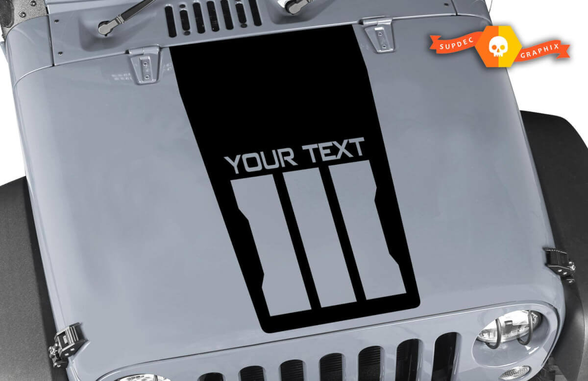 Custom Black Ops Style Hood Blackout Vinyl Decal for Jeep Wrangler