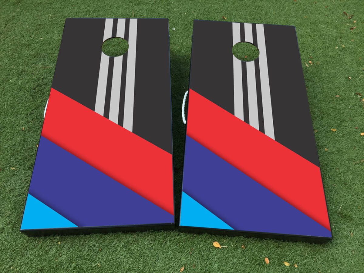 BMW M Power Performance Style Cornhole Board Decal Wrap Set 
