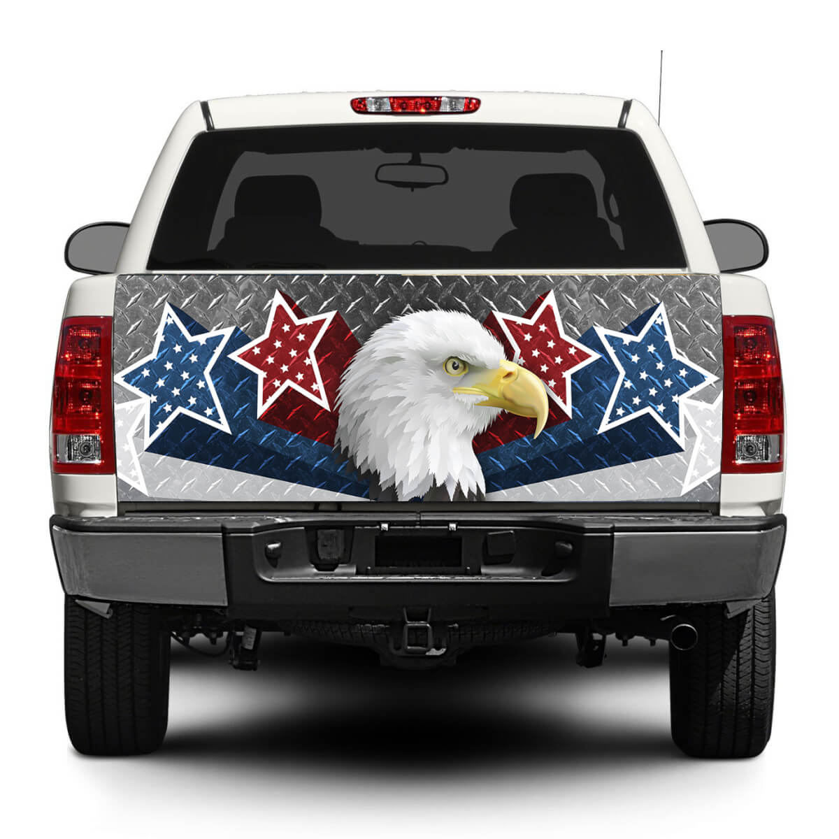 American Eagle USA Stars Tailgate Decal Wrap for Pickup Trucks and SUVs