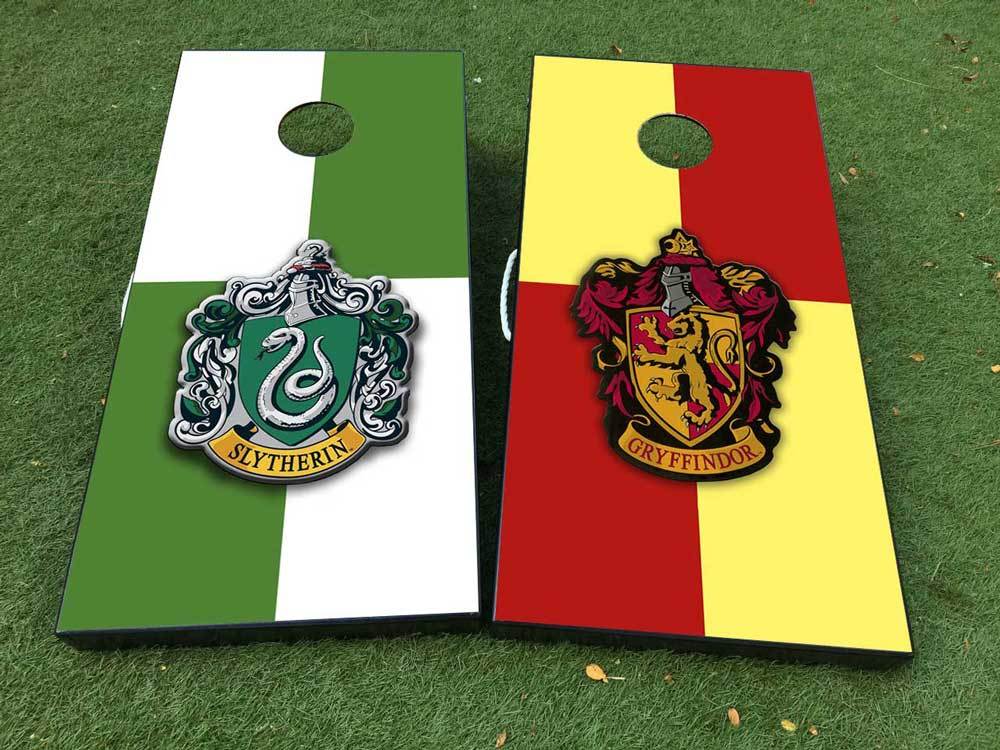 Slytherin and gryffindor team harry potter Cornhole Board Game Sticker Decal VINYL WRAPS with LAMINATED
