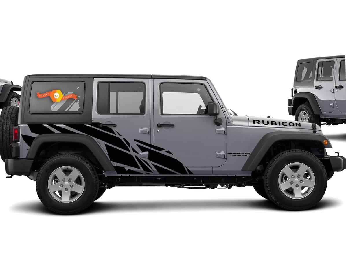 Straight splash Graphic Sticker Decal for 07-17 Jeep Wrangler Unlimited JK 4 Door
