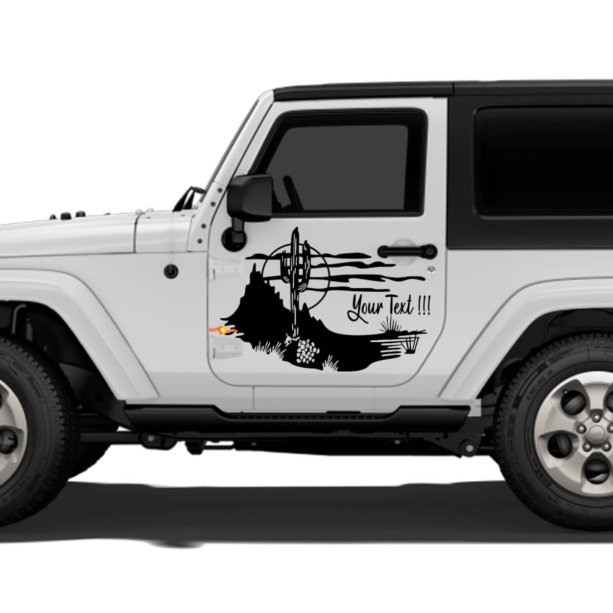Cactus Landscape Door Vinyl Sticker Decal for Jeep Wrangler Rubicon Sahara