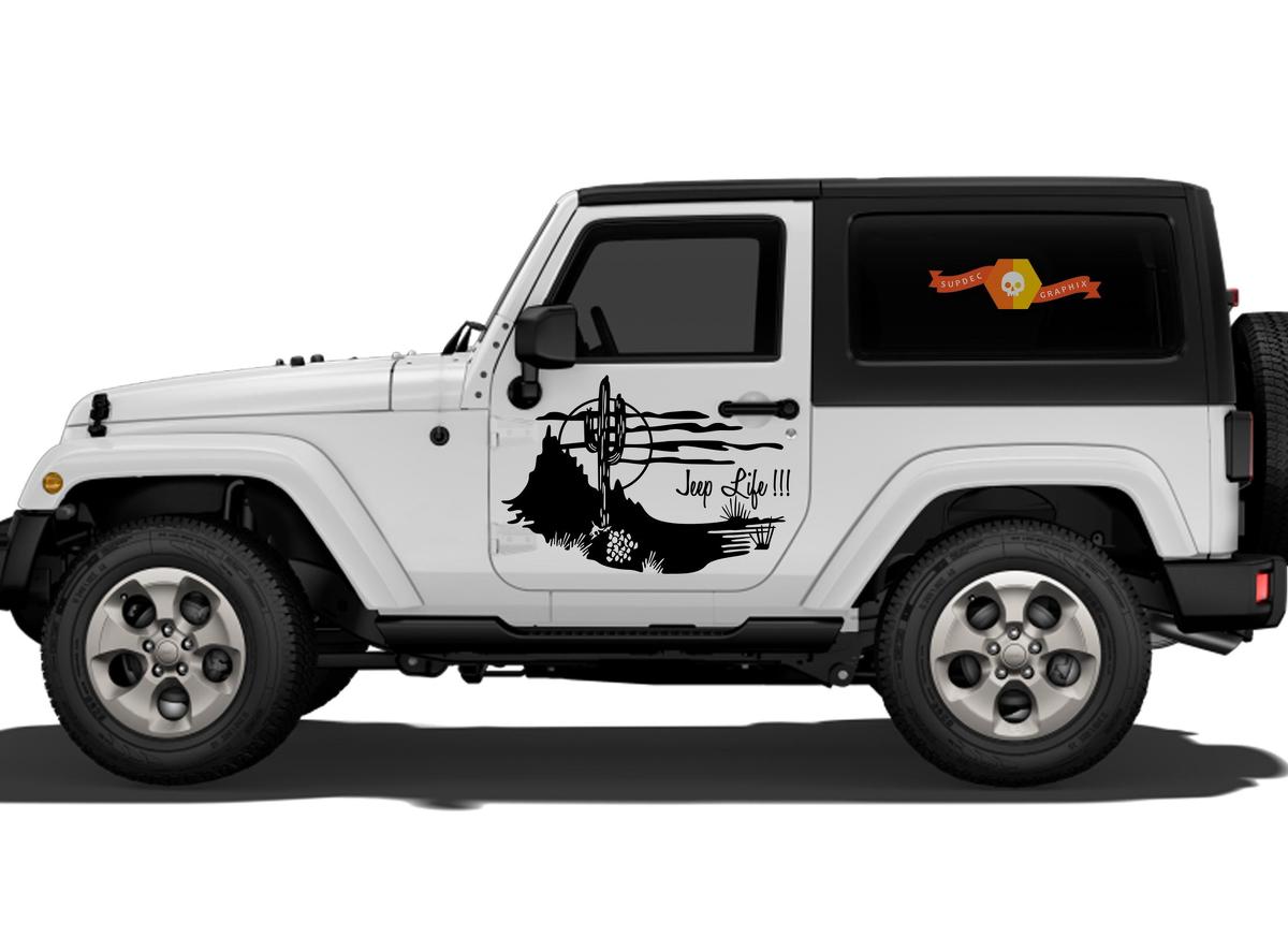 Jeep Life Vinyl Sticker Decal Graphic Side Wrangler Rubicon Sahara JK JKU TJ #2
