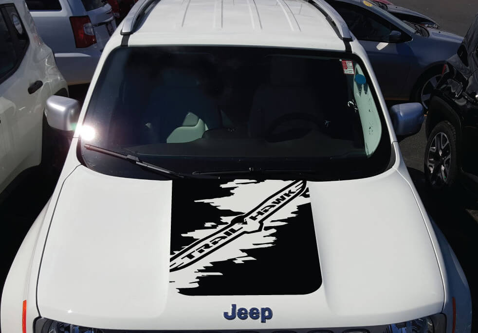 Jeep Renegade Cherokee Trail Hawk TrailHawk Splash Graphic Vinyl Sticker Decal Hood
