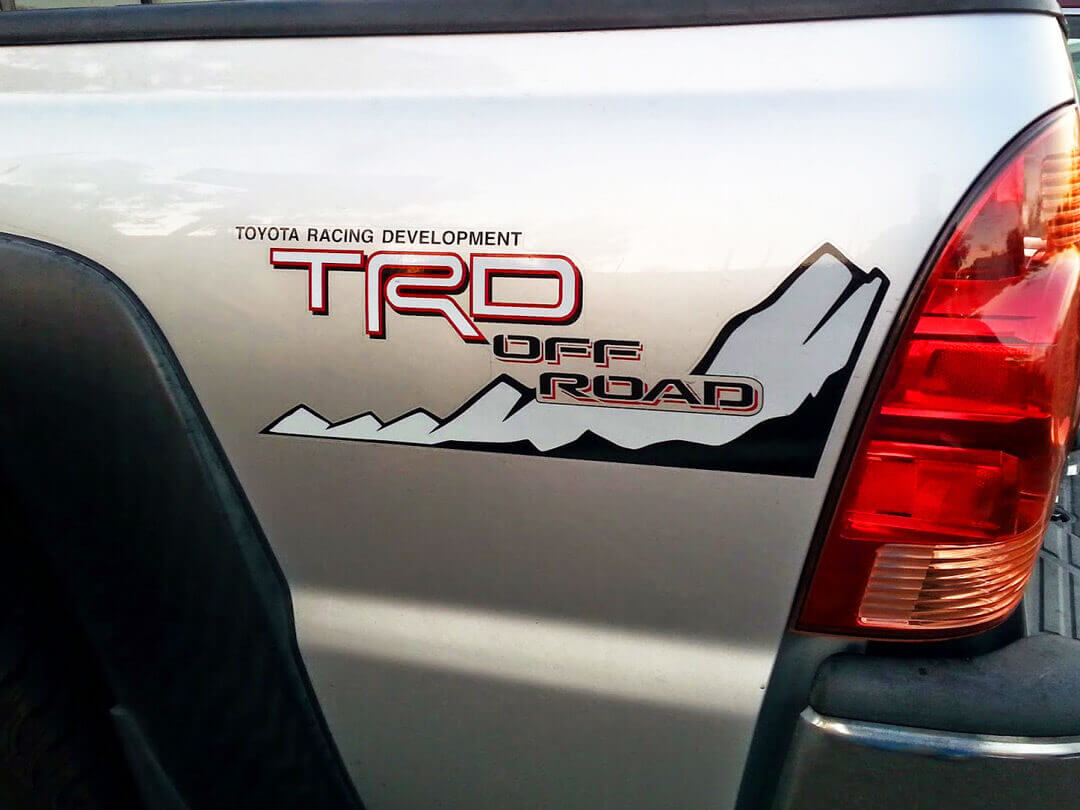 TRD Off Road Mountain Bed Side Vinyl Decal Set for Toyota Trucks