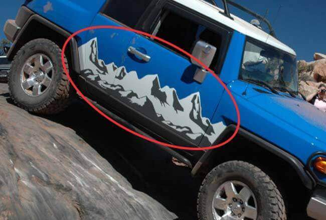 Mountain Range Side Vinyl Decal Kit for Toyota FJ Cruiser