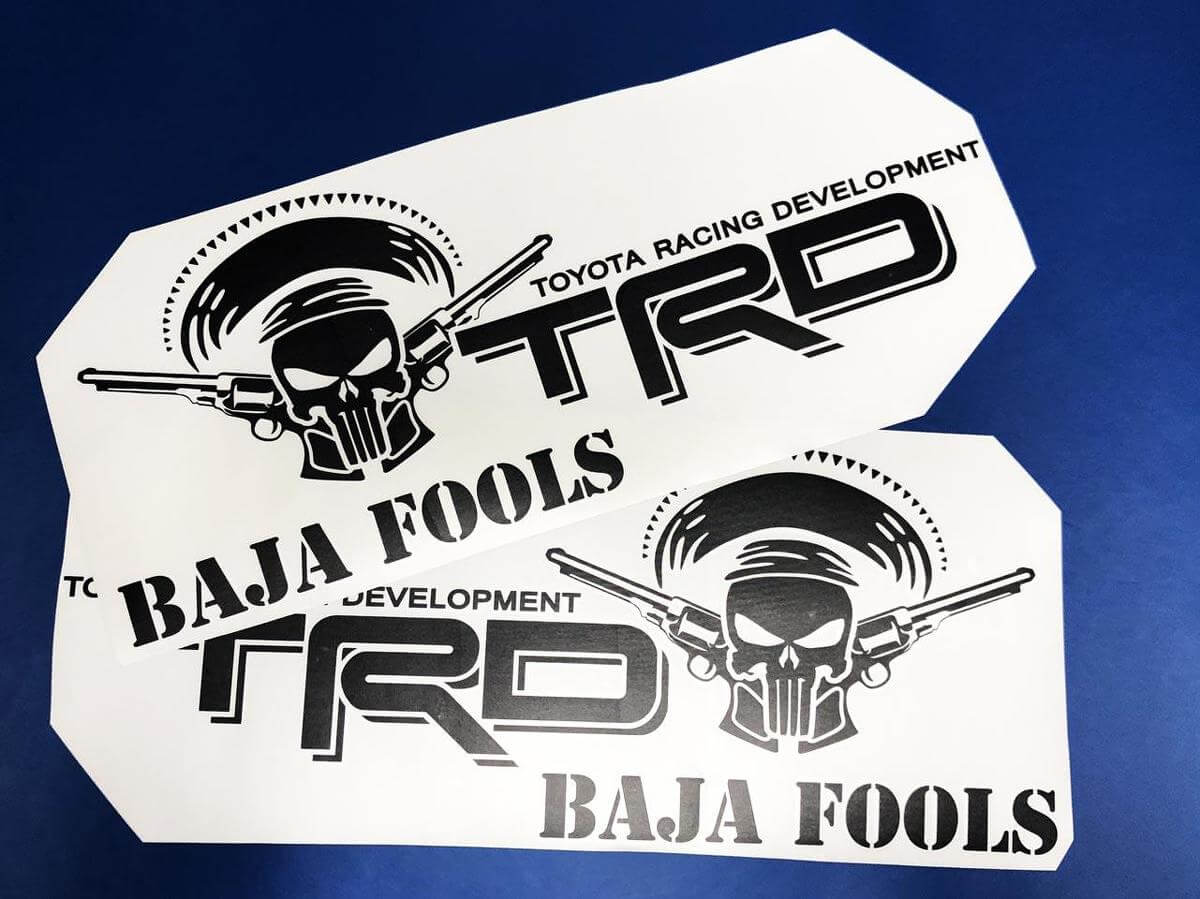 Toyota Racing Development TRD BAJA FOOLS Punisher edition 4X4 bed side Graphic decals stickers