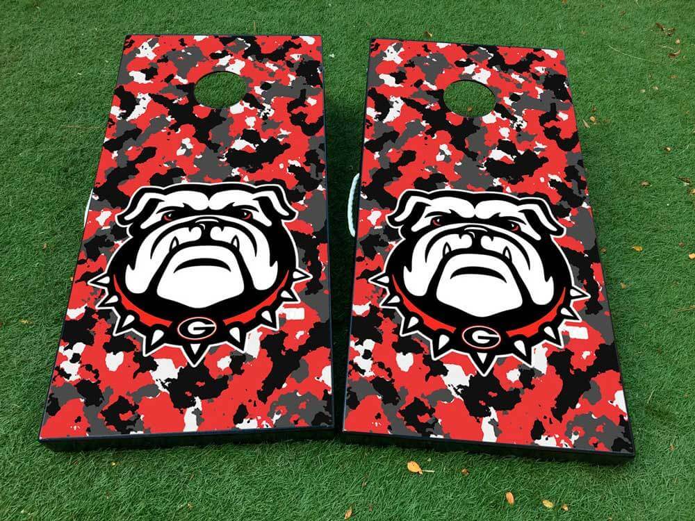 Georgia Bulldogs Football Cornhole Board Game Sticker Decal VINYL WRAPS with LAMINATED