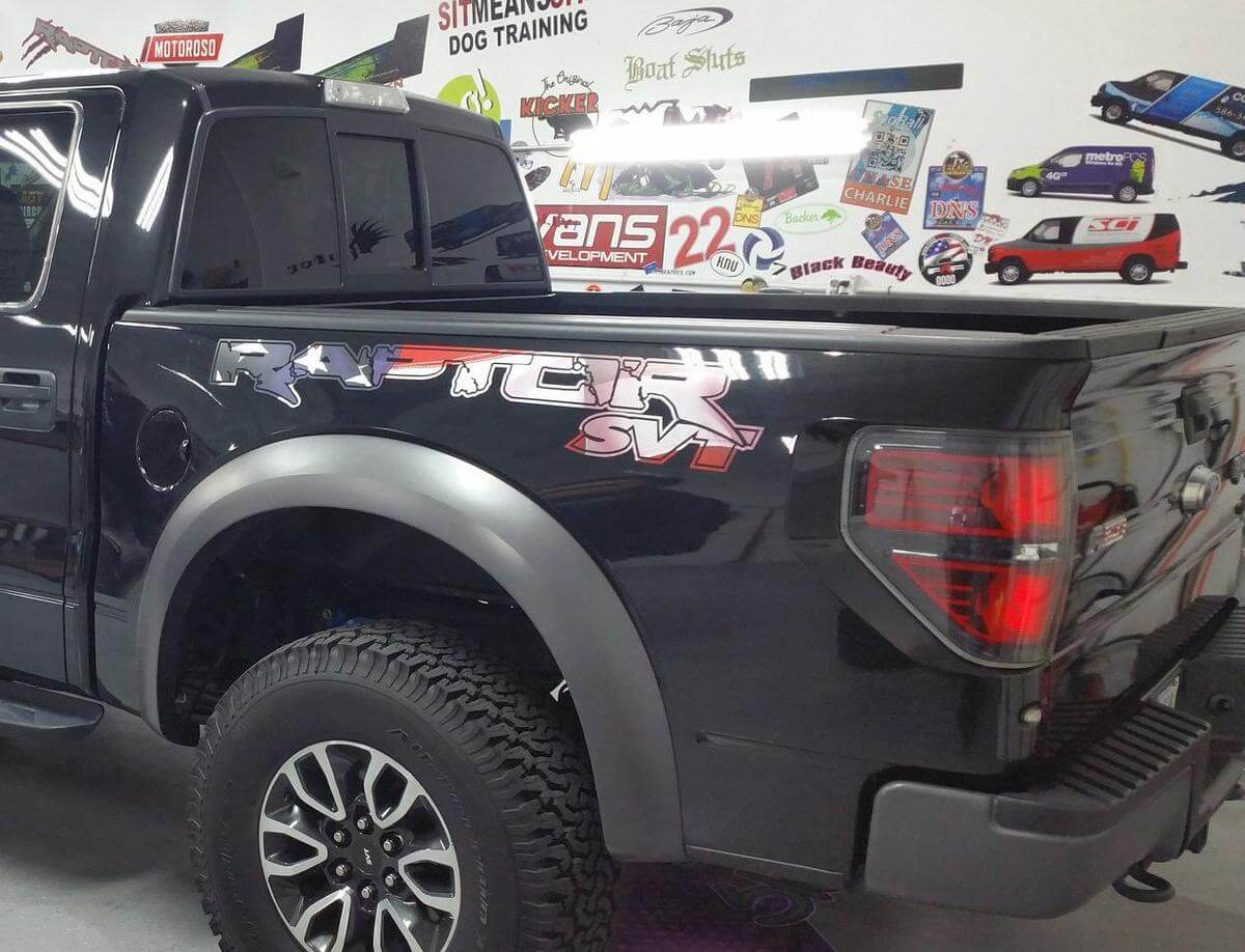 USA Flag Rear Side Vinyl Decal Kit for Musclecar Truck