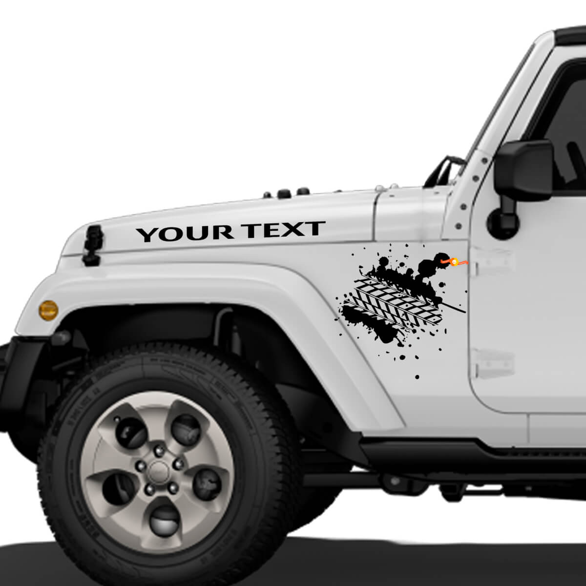 Mud Tire Tracks Jeep Vinyl Decal Hood  Rubicon Renegade Sticker Car Truck Vehicle kit