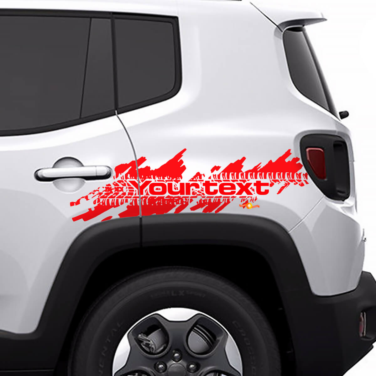 Jeep Renegade Distressed Tire Splash Graphic Hood Window Sticker Decal Vehicle Vinyl
