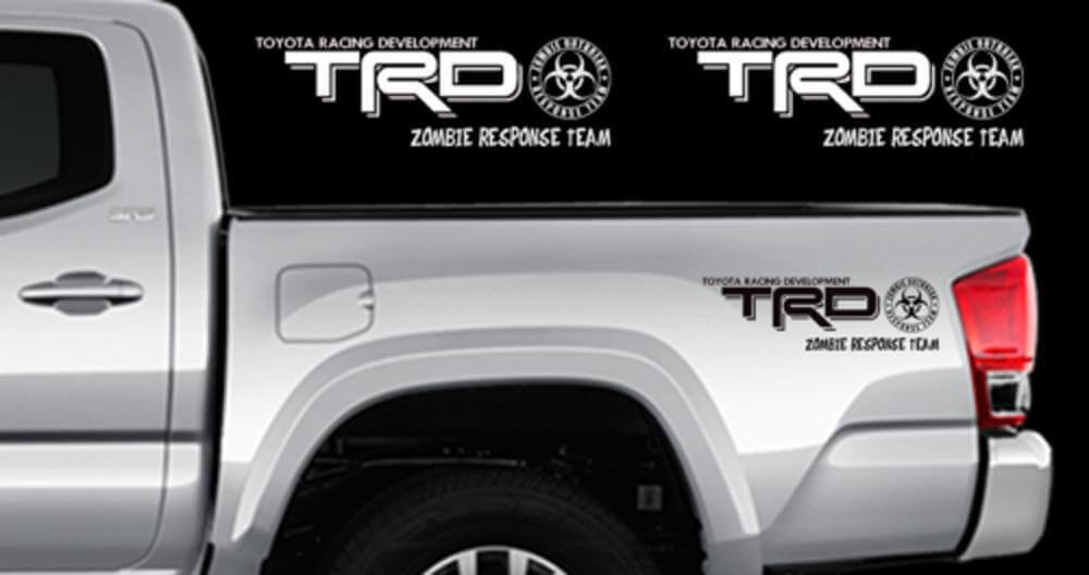 TRD Zombie Response Team Raer Side Vinyl Decals Set for Toyota Tacoma Tundra 