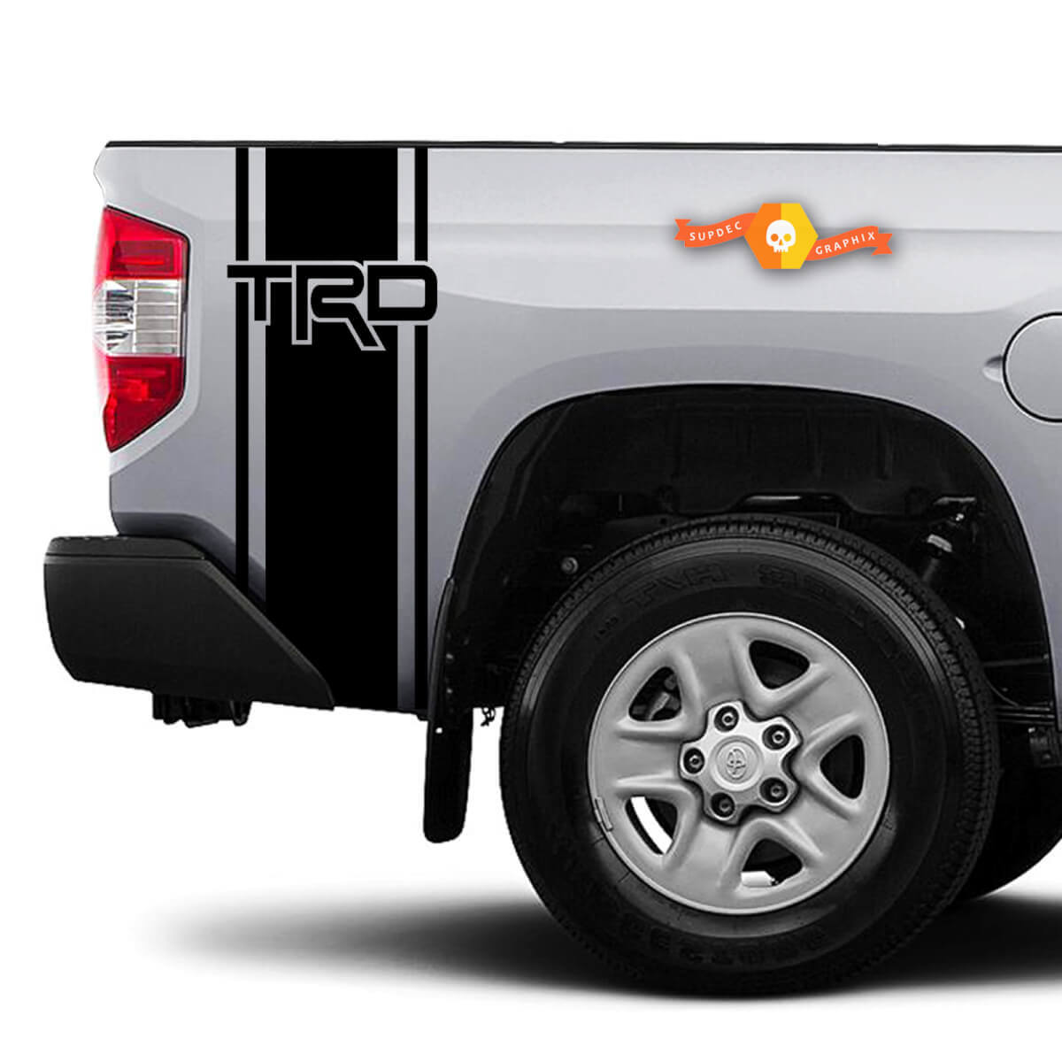 TRD Outline Stripes Bedside Vinyl Decal Sticker for Toyota Tundra