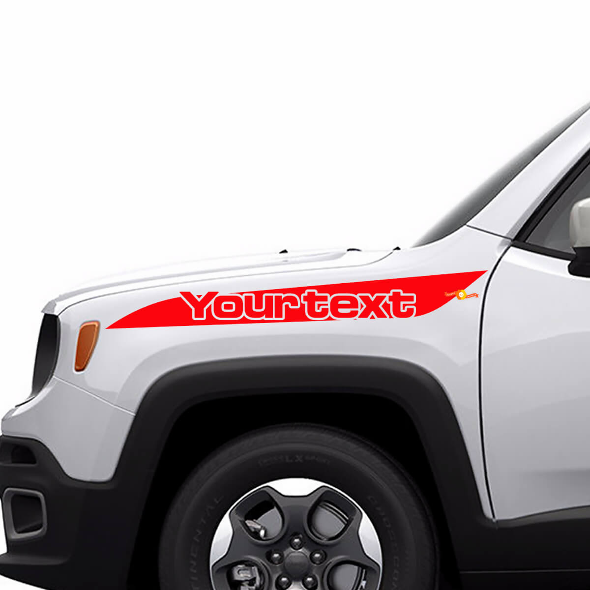 Lettring Stripe Bonnet Side Vinyl Decal Sticker Graphic for Jeep Renegade