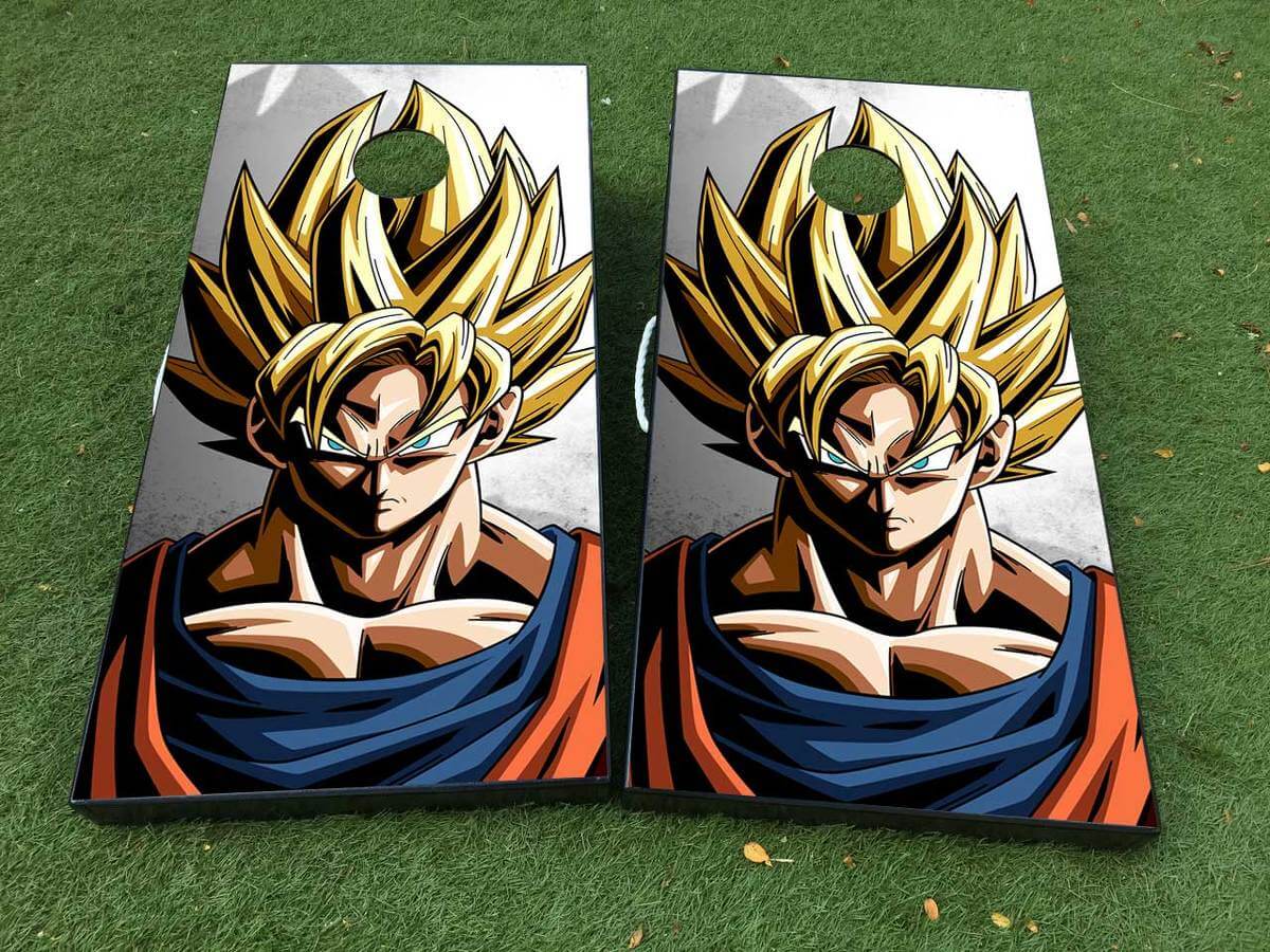 Dragon Ball Inspired Anime Cornhole Board Vinyl Wrap Decal Set