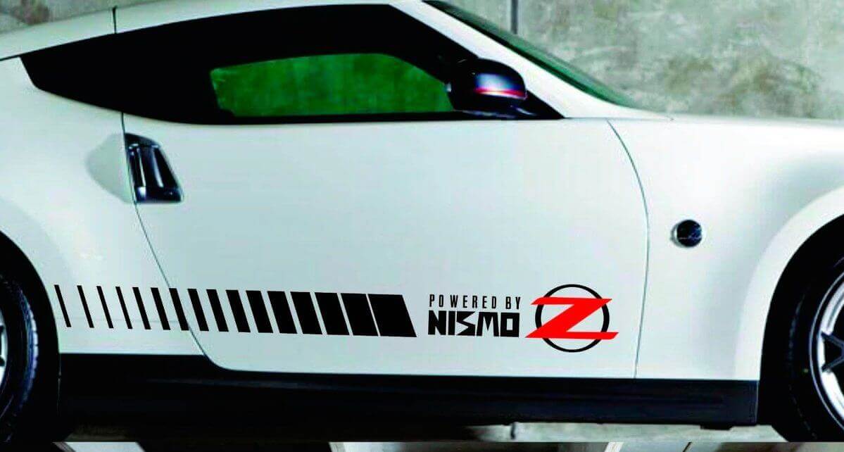 Powered by Nismo Side Strobe Stripes Vinyl Decal for Nissan Z