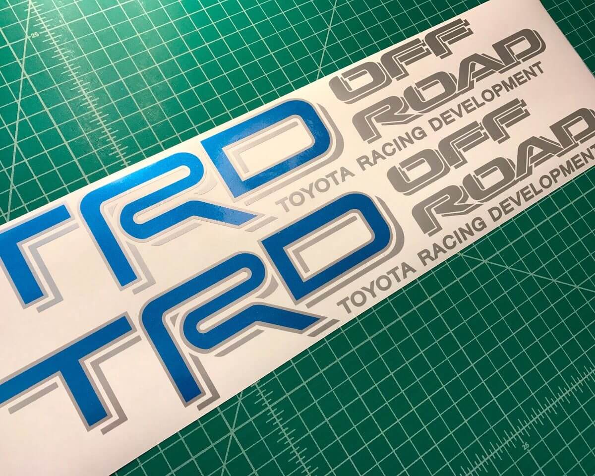Toyota TRD 4X4 Off Road Tacoma Tundra Truck Decals Stickers Bright Blue Metallic