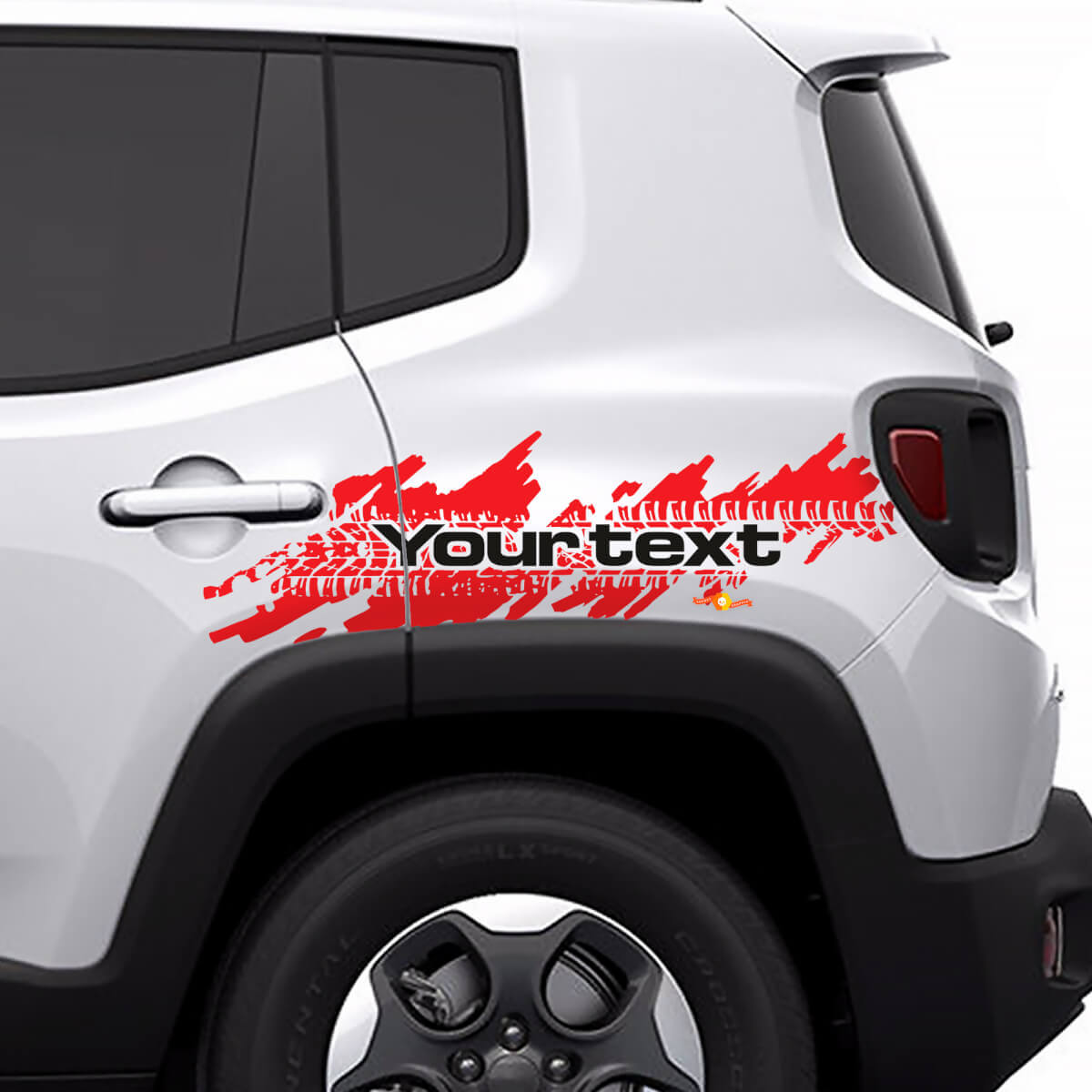 Distressed Tyre Splash Rear Side Graphic Vinyl Decal Sticker for Jeep Renegade