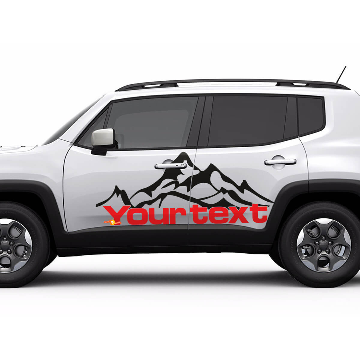 Mountain Style Door Side Graphic Vinyl Sticker Decal for Jeep Renegade