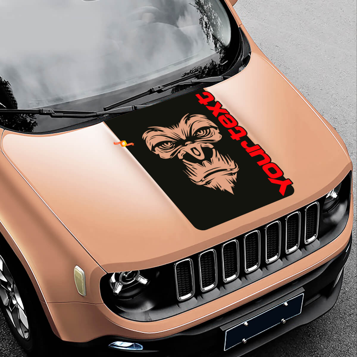Yeti Bigfoot Sasquatch Logo Graphic Bonnet Vinyl Sticker Decal for Jeep Renegade
