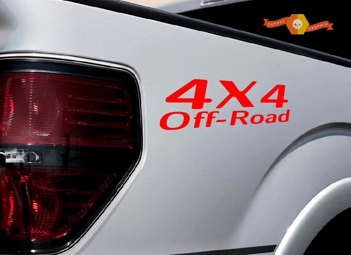 4x4 OFF ROAD Racing Decal Sticker Truck TRD Tacoma Jeep Dodge Chevy Ford Red