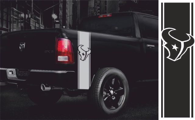 Houston Texans Outline Stripes Tailgate Vinyl Decal Sticker for Dodge Ram 1500