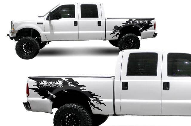 Musclecar F-250 (1999-2006) Custom Vinyl Sticker Decal Wrap Kit - 4x4 Torn
