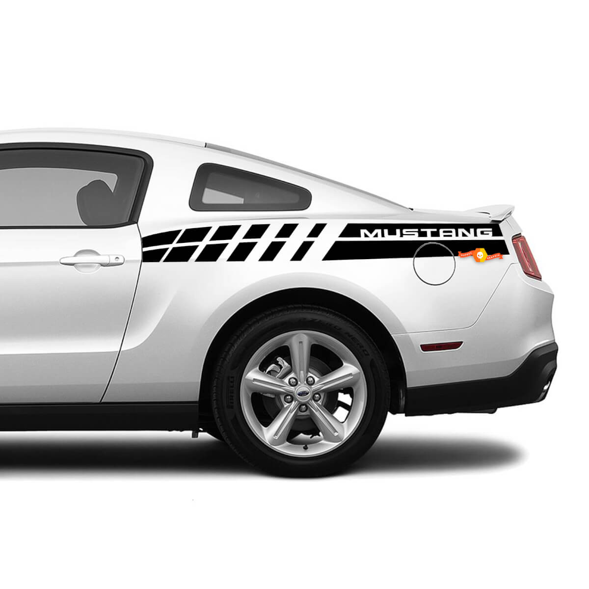Ford Mustang (2010-2020) Custom Vinyl Sticker Decal Wrap Kit - Mustang Rear Double Stripe
